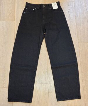 Madewell Balloon Jeans Black Frost W28 NWT High Rise Barrel Leg Denim Rigid